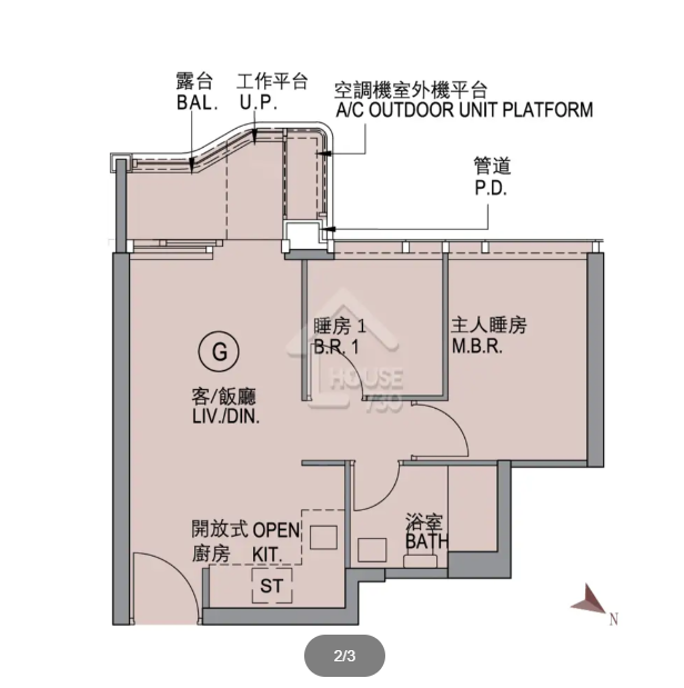 PARK SILICON 2房平面圖 2
