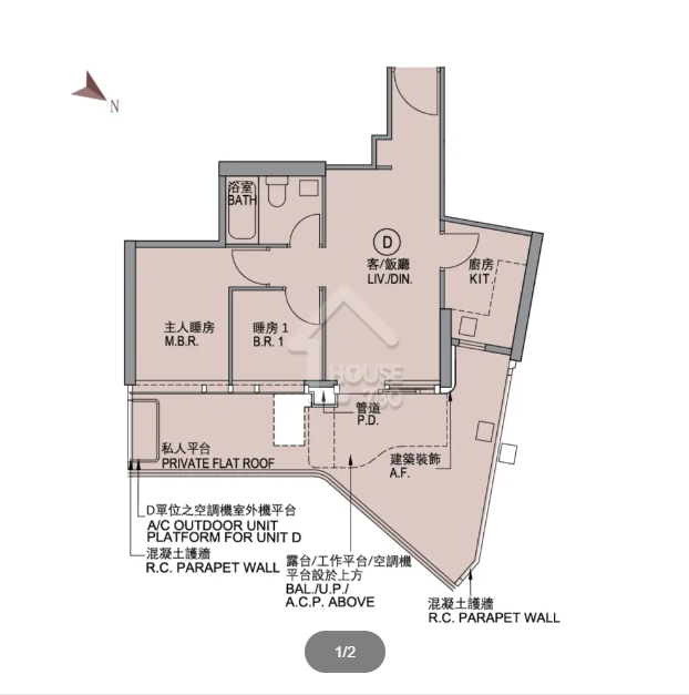 PARK SILICON 2房平面圖 1